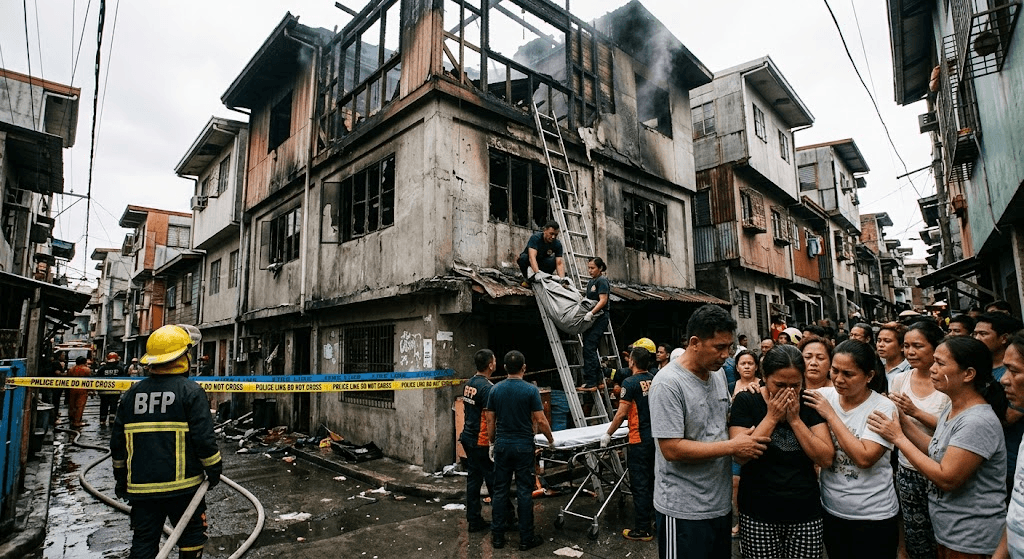 Tragedy in Barangay Addition Hills: Three Children Dead in Four-Story Home Fire Tragedy in Barangay Addition Hills: Three Children Dead in Four-Story Home Fire