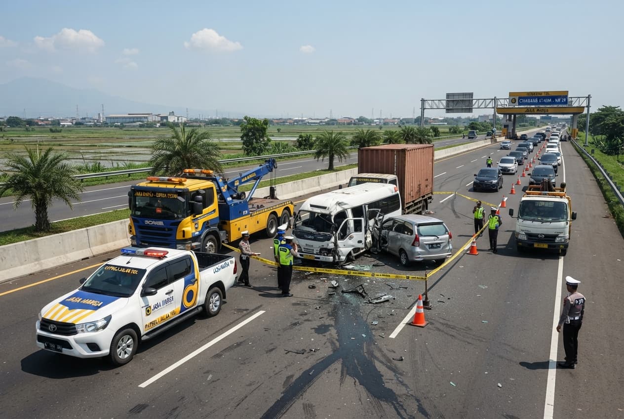 Two Motorcyclists Killed On Trans-Java Toll Road, Multi-Vehicle Chain Collision Causes Total Closure Two Motorcyclists Killed On Trans-Java Toll Road, Multi-Vehicle Chain Collision Causes Total Closure