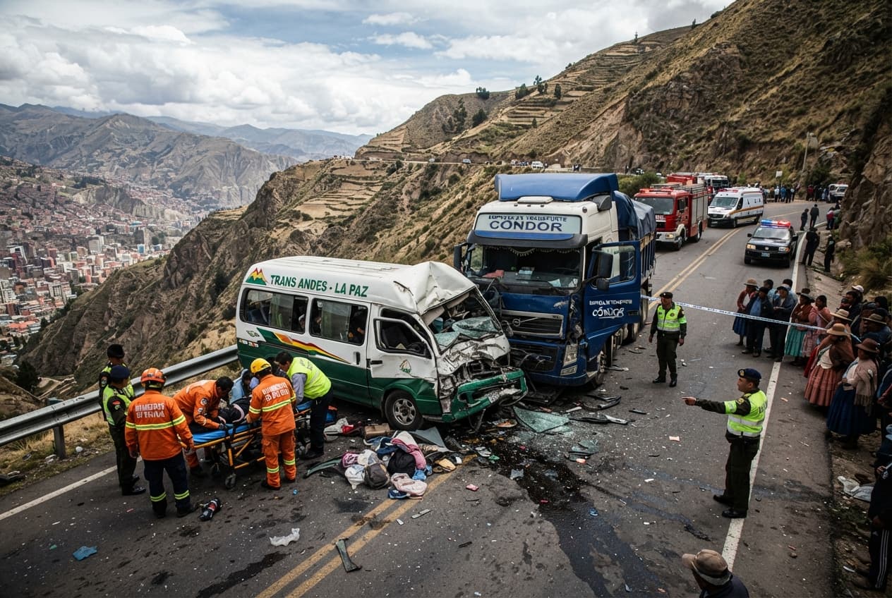 Highway Collision in Bolivia: Head-On Crash on Interprovincial Route Claims Seven Lives Today Highway Collision in Bolivia: Head-On Crash on Interprovincial Route Claims Seven Lives Today