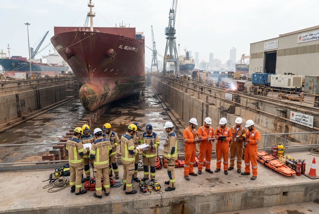 Muharraq Governorate, Industrial Disaster: Workplace Scaffold Collapse at Dry Dock Facility Kills Two Workers Muharraq Governorate, Industrial Disaster: Workplace Scaffold Collapse at Dry Dock Facility Kills Two Workers