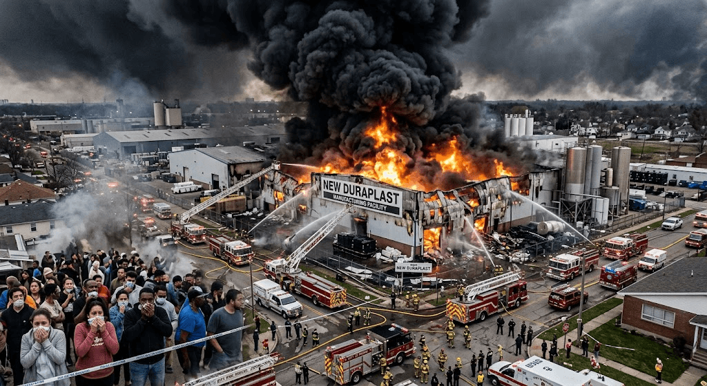 Massive Inferno at New Duraplast Sparks Panic as Thick Smoke Blankets Area Massive Inferno at New Duraplast Sparks Panic as Thick Smoke Blankets Area