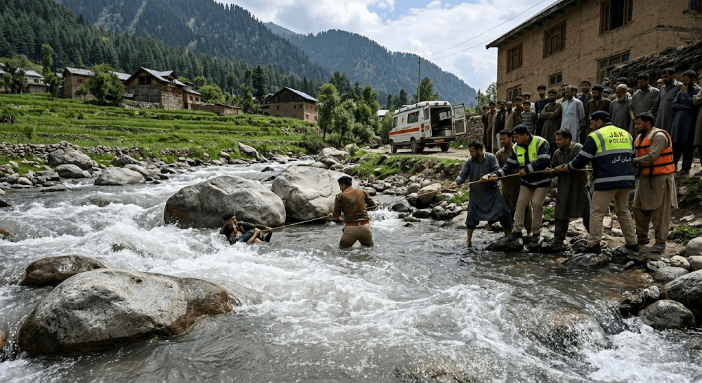 Tragedy at Harwan Stream: One Teen Dead, Another Fighting for Life After Drowning Incident Tragedy at Harwan Stream: One Teen Dead, Another Fighting for Life After Drowning Incident