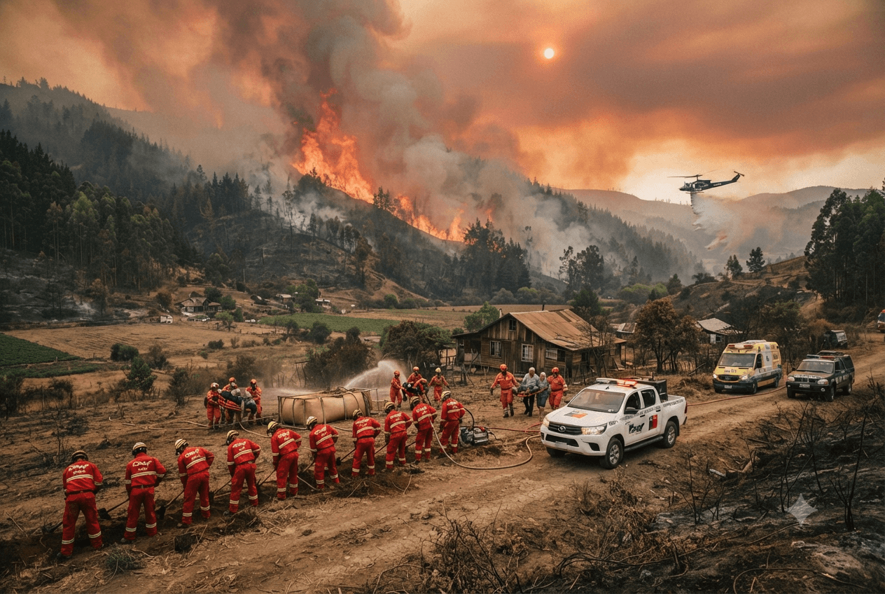Biobío Forest Fire Disaster: Fast-Moving Wildfire Traps Rural Farm Workers and Claims Two Lives Biobío Forest Fire Disaster: Fast-Moving Wildfire Traps Rural Farm Workers and Claims Two Lives