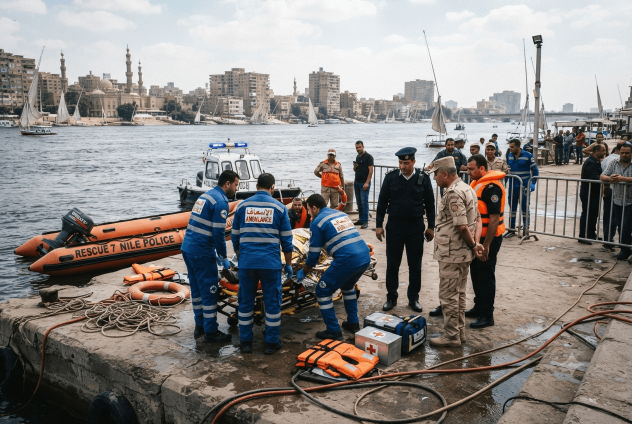 Nile River Ferry Sinks: Capsize Incident Near Giza Leaves Two Dead From Drowning Nile River Ferry Sinks: Capsize Incident Near Giza Leaves Two Dead From Drowning