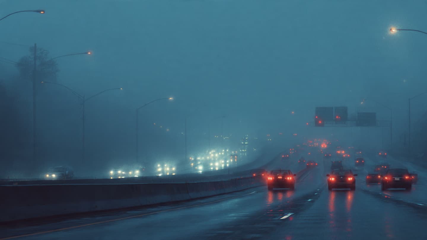 Where the Smoke Blinds the Morning, A Tragic Intersection of Speed and Gray Mist Where the Smoke Blinds the Morning, A Tragic Intersection of Speed and Gray Mist