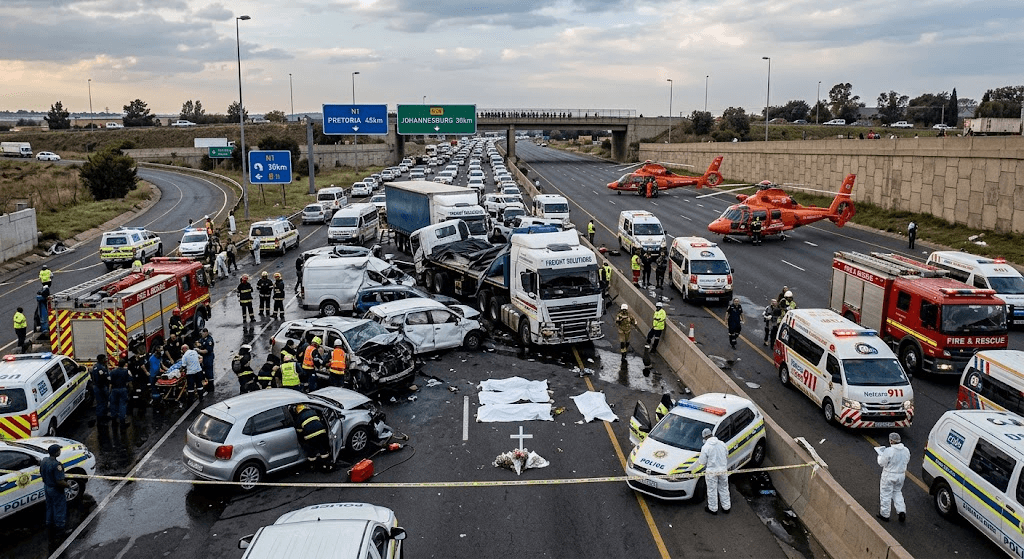 Devastating Highway Tragedy: Mass-Vehicle Collision Claims 21 Lives in South Africa Devastating Highway Tragedy: Mass-Vehicle Collision Claims 21 Lives in South Africa