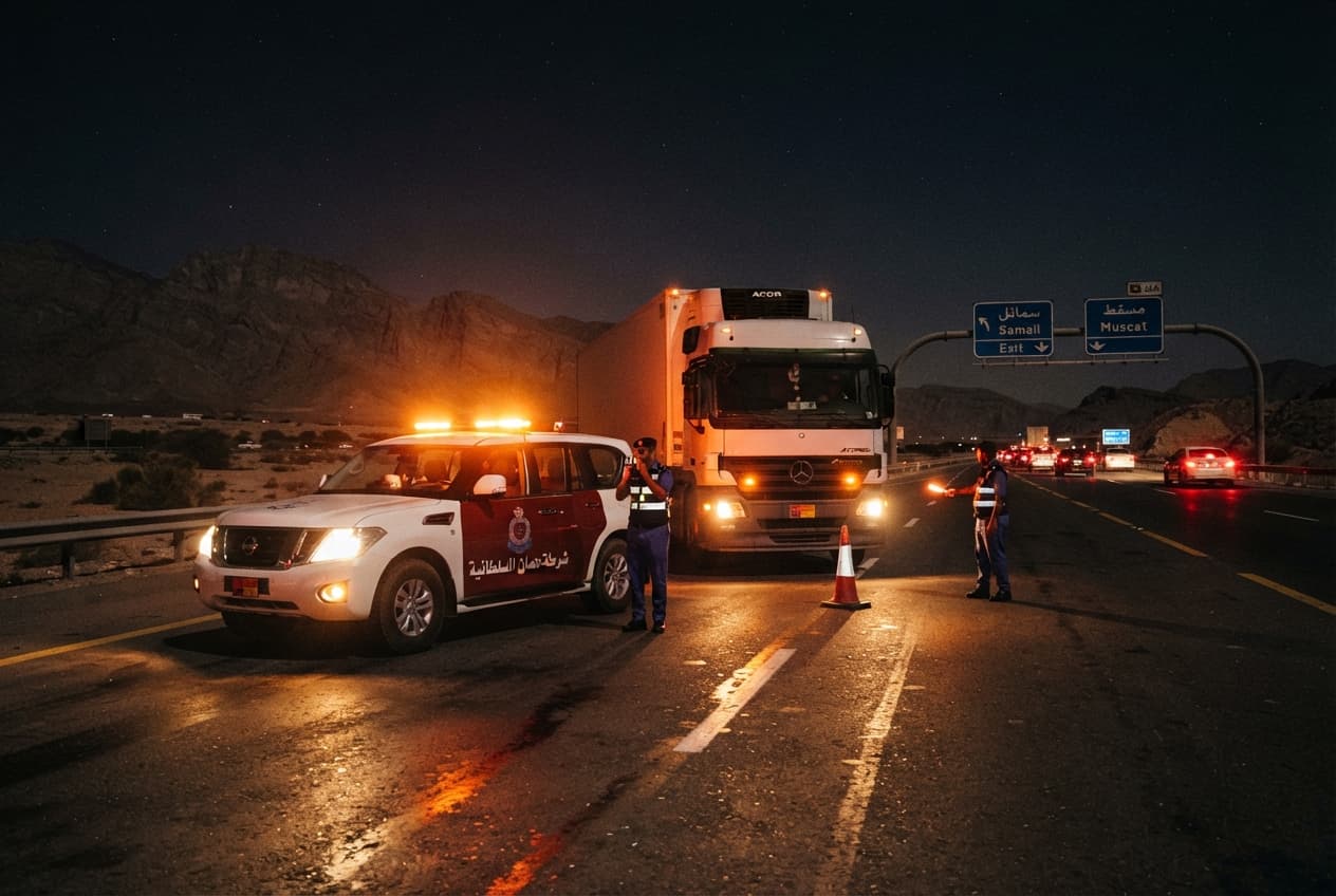Traffic Disaster: Six Dead Following Massive Multi-Vehicle Accident on Sultan Thuwaini Road Traffic Disaster: Six Dead Following Massive Multi-Vehicle Accident on Sultan Thuwaini Road