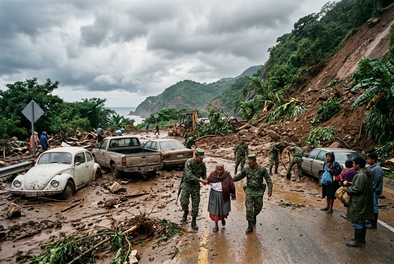 Flooding And Mudslides Force Rescues Along Mexico Coast, Two Drowned, Villages Cut Off Completely Flooding And Mudslides Force Rescues Along Mexico Coast, Two Drowned, Villages Cut Off Completely