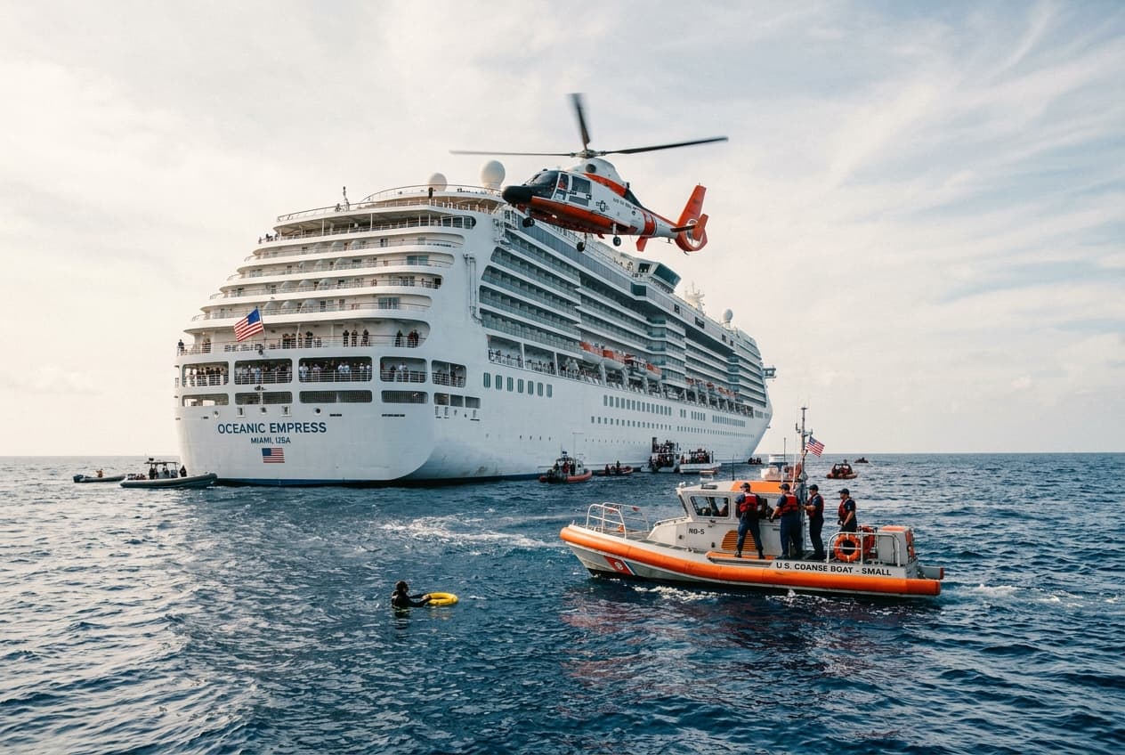 Child Falls Overboard From Cruise Ship: Five-Year-Old Suffers Severe Injuries as Coast Guard Launches Rescue Operation Child Falls Overboard From Cruise Ship: Five-Year-Old Suffers Severe Injuries as Coast Guard Launches Rescue Operation