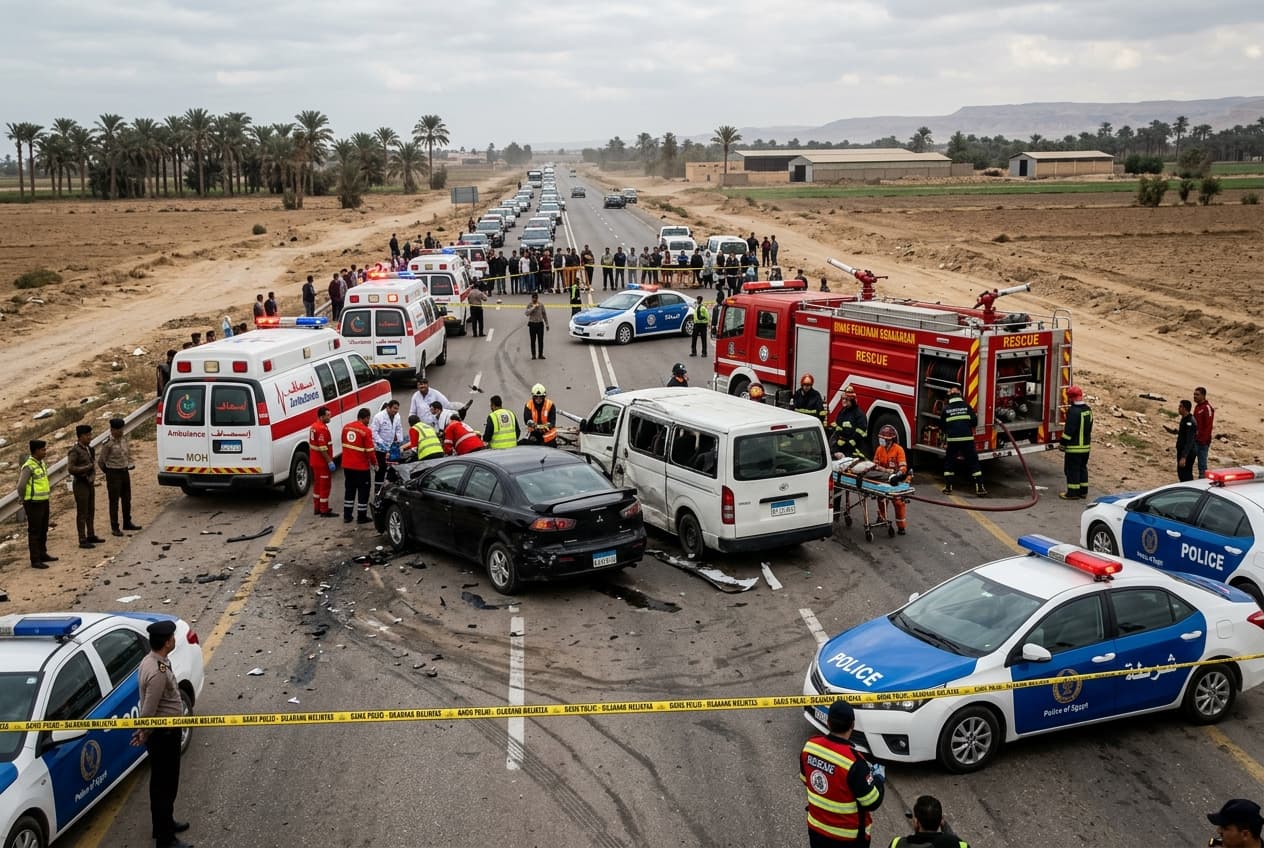 Major Highway Collision in Daqahliya Province Leaves Five Dead Near Gamasa Transit Route Major Highway Collision in Daqahliya Province Leaves Five Dead Near Gamasa Transit Route