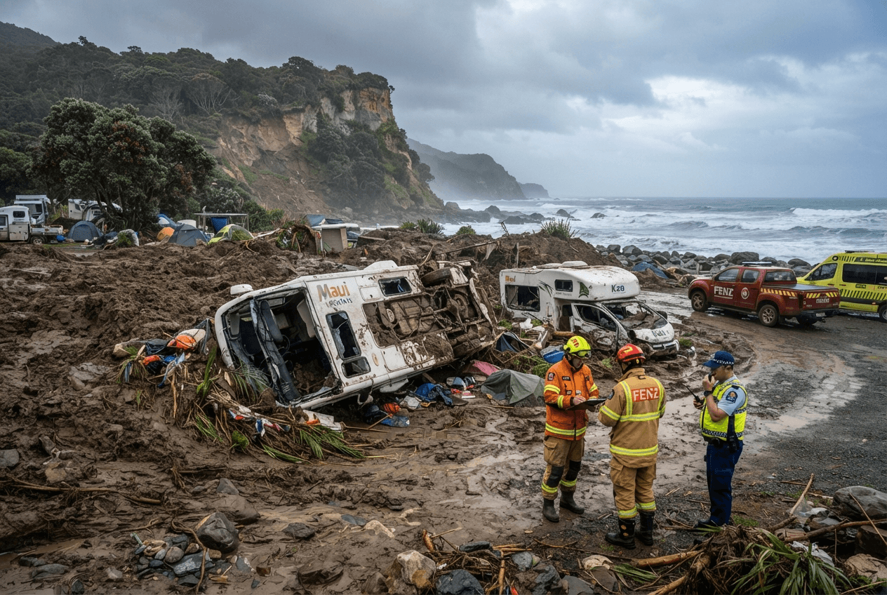 Mount Maunganui Tragedy: Six People Presumed Dead After Landslide Buries Popular North Island Campsite Mount Maunganui Tragedy: Six People Presumed Dead After Landslide Buries Popular North Island Campsite