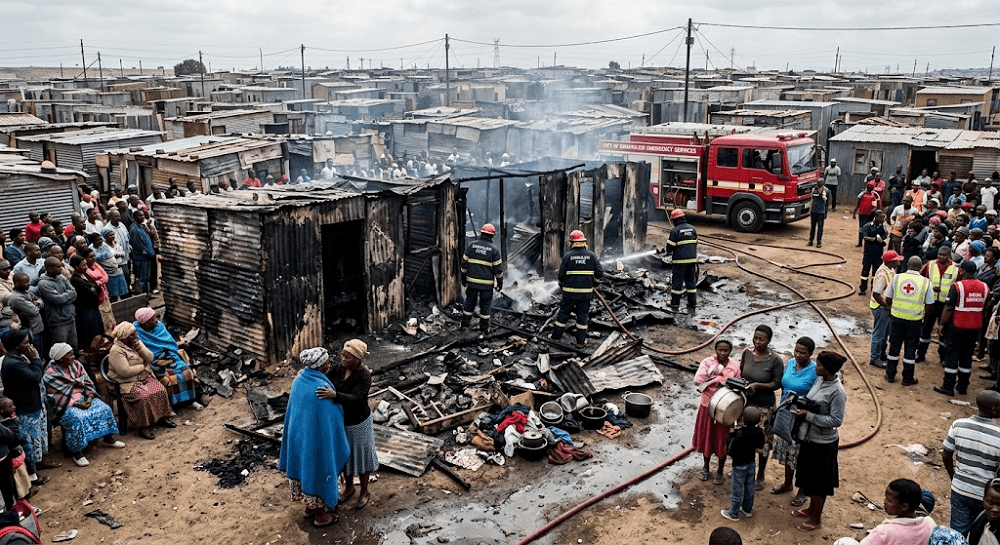 Tragedy in Thembisa: One Dead After Fierce Blaze Destroys Shacks at Vusimuzi Informal Settlement Tragedy in Thembisa: One Dead After Fierce Blaze Destroys Shacks at Vusimuzi Informal Settlement
