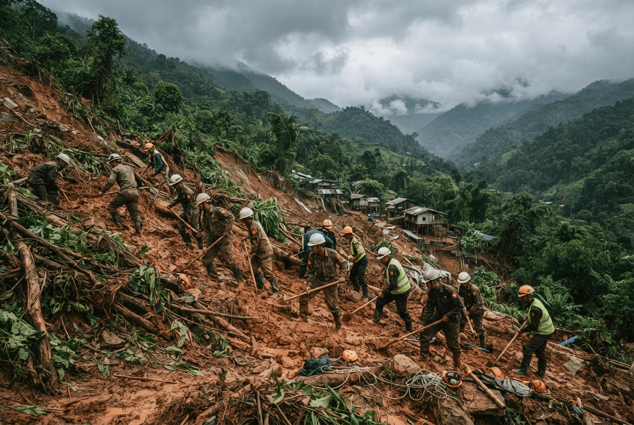 Hillside Settlement Destroyed: Monsoon Landslide Sweeps Away Home Killing Four Family Members In Kachin Hillside Settlement Destroyed: Monsoon Landslide Sweeps Away Home Killing Four Family Members In Kachin