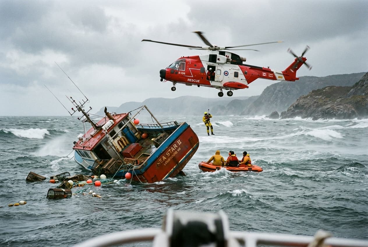 Atlantic Fishing Vessel Capsizes Off Nova Scotia Coast, Two Crew Members Dead In Waters Atlantic Fishing Vessel Capsizes Off Nova Scotia Coast, Two Crew Members Dead In Waters