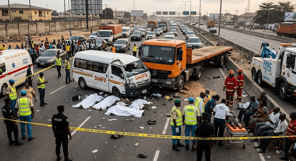 Fatal Highway Crash: Tragic Collision on Lagos-Ibadan Expressway Claims 4 Lives Fatal Highway Crash: Tragic Collision on Lagos-Ibadan Expressway Claims 4 Lives