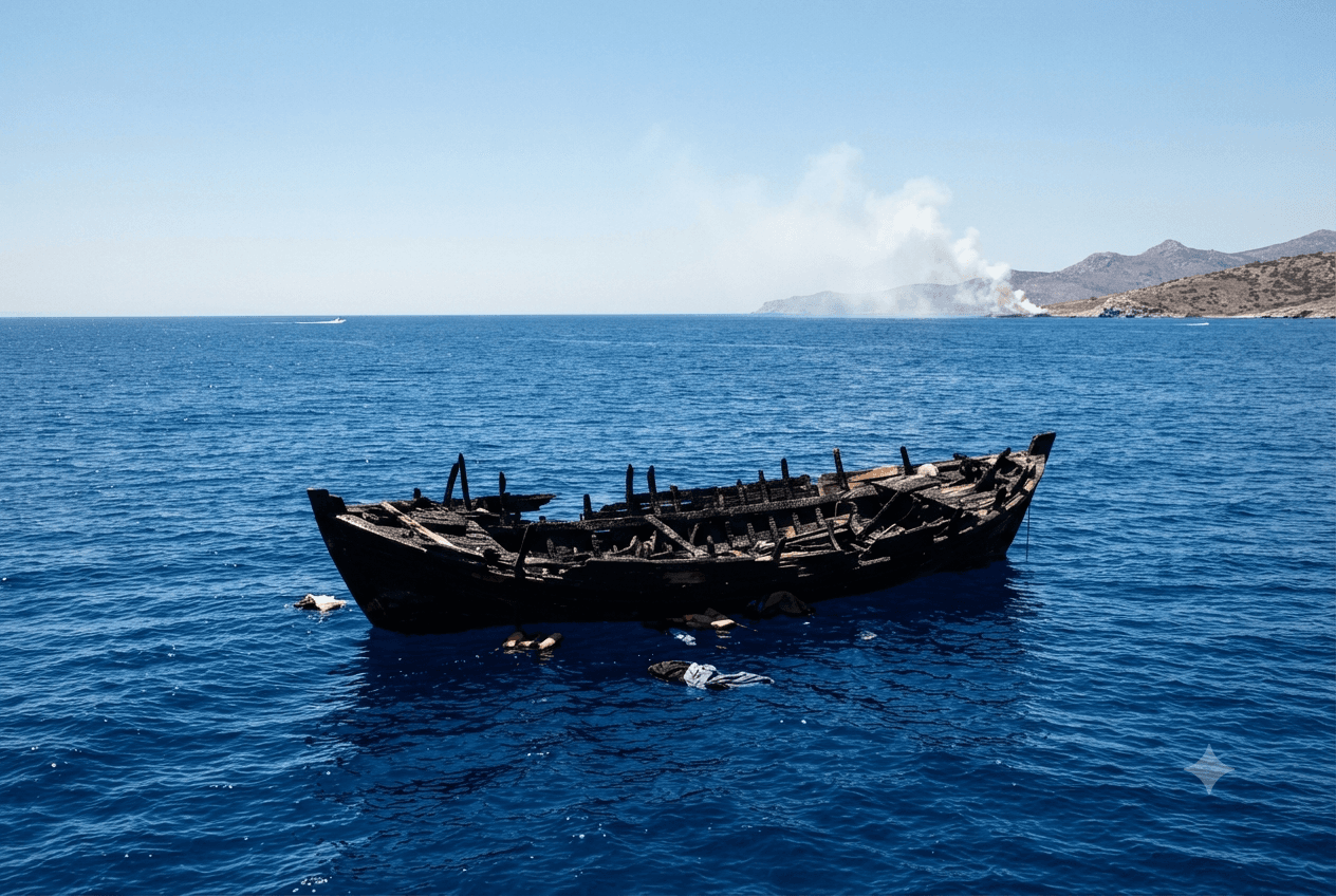 Aegean Maritime Disaster: Two Dead Following Engine Fire During Severe Heatwave Near Greek Coast Aegean Maritime Disaster: Two Dead Following Engine Fire During Severe Heatwave Near Greek Coast