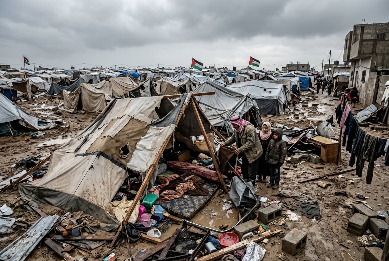 Severe Weather And Shelling Batter Gaza Camps, Tents Flooded, Medical Teams Report Rising Casualties Severe Weather And Shelling Batter Gaza Camps, Tents Flooded, Medical Teams Report Rising Casualties