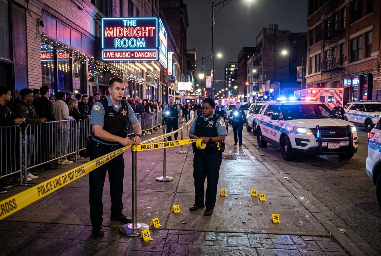 Gunmen Open Fire Outside Chicago Nightclub At Dawn, Two Dead Four Injured In Street Gunmen Open Fire Outside Chicago Nightclub At Dawn, Two Dead Four Injured In Street