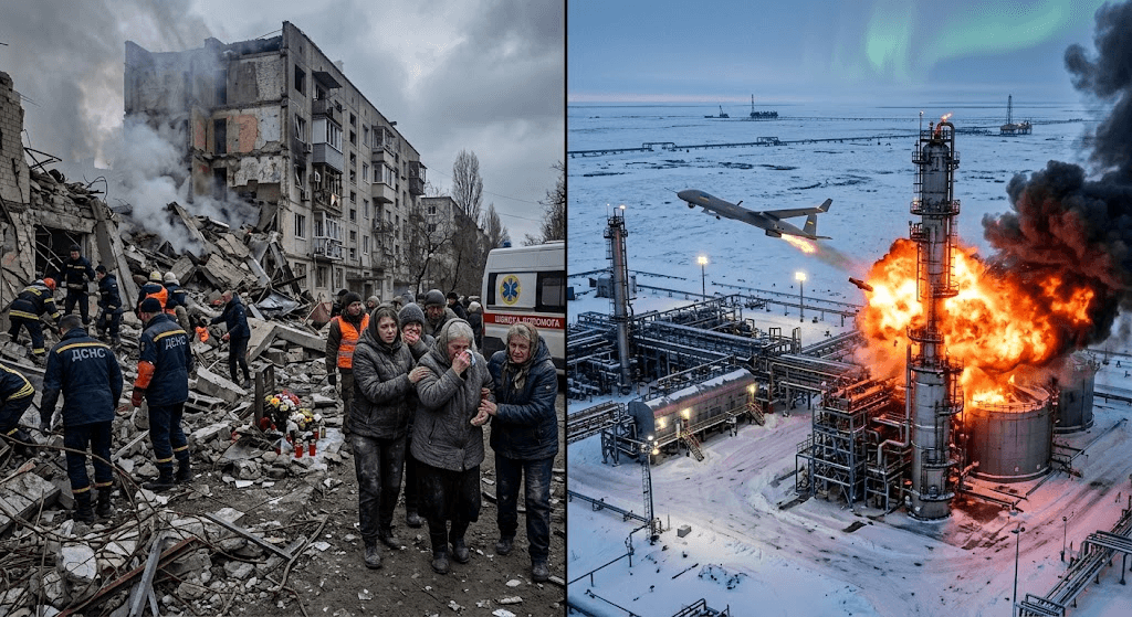 Deadly Strikes and Arctic Raids: 7 Killed in Ukraine as Kyiv Hits Deep Russian Gas Facilities Deadly Strikes and Arctic Raids: 7 Killed in Ukraine as Kyiv Hits Deep Russian Gas Facilities
