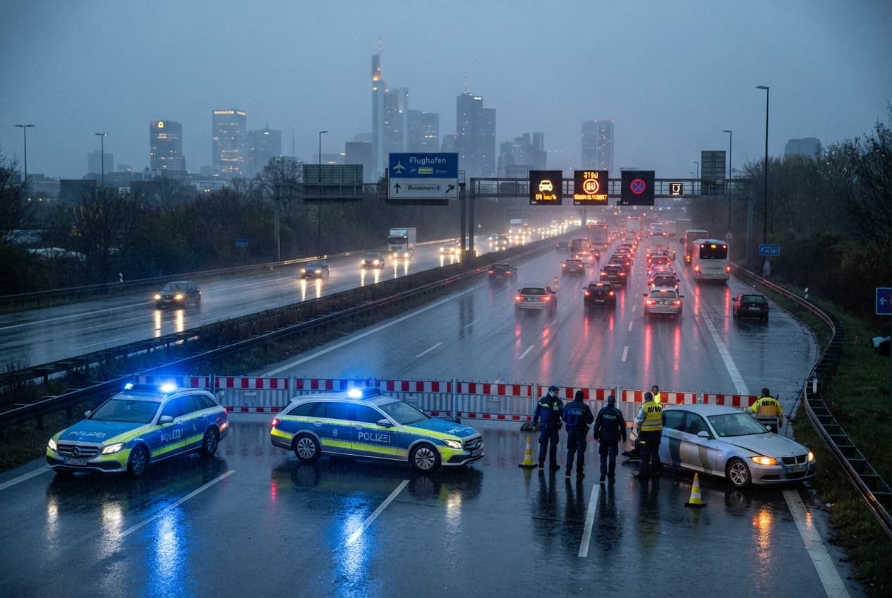 Frankfurt Transport Emergency: Three Motorists Killed in Rain-Slicked Autobahn Collision Frankfurt Transport Emergency: Three Motorists Killed in Rain-Slicked Autobahn Collision
