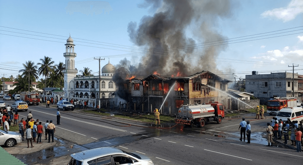 Disaster in Ogle: Blaze Breaks Out Opposite Masjid on East Coast Demerara Disaster in Ogle: Blaze Breaks Out Opposite Masjid on East Coast Demerara