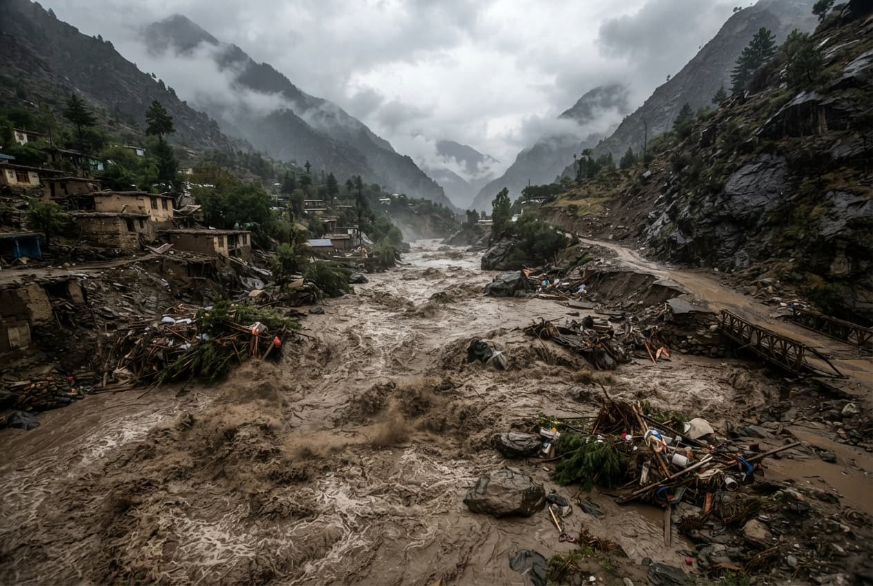 Flash Flooding Destroys Northern Infrastructure: Cloudbursts Paralyze Communities Along Mountain Highways in Pakistan Flash Flooding Destroys Northern Infrastructure: Cloudbursts Paralyze Communities Along Mountain Highways in Pakistan