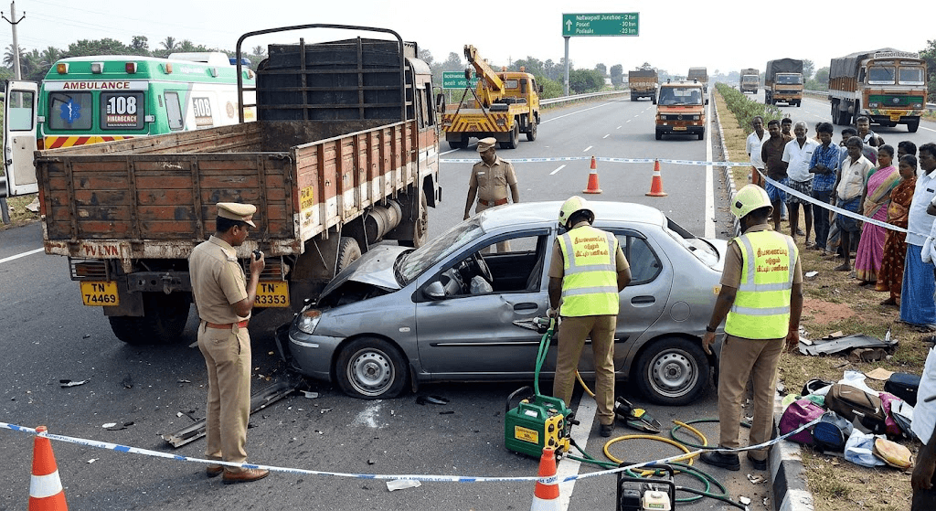 Tragedy on the Highway: At Least 5 Killed as Speeding Car Slams Into Stationary Lorry Tragedy on the Highway: At Least 5 Killed as Speeding Car Slams Into Stationary Lorry