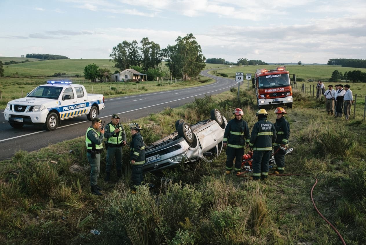 Fatal Rural Highway Rollover Claims Driver Life: Tacuarembó Transit Route Blocked After Wreck Fatal Rural Highway Rollover Claims Driver Life: Tacuarembó Transit Route Blocked After Wreck