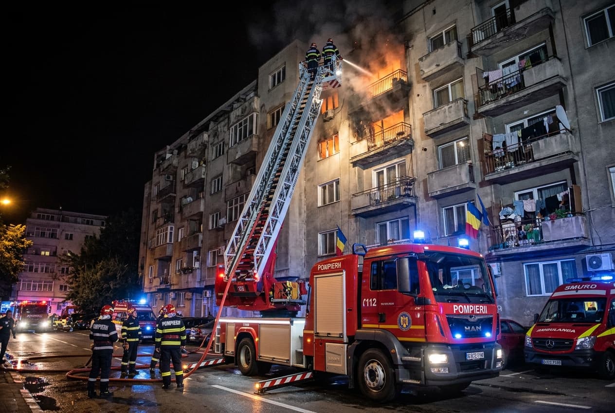 Elderly Resident Dies After Residential Building Fire Breaks Out, Emergency Crews Respond In Bucharest Elderly Resident Dies After Residential Building Fire Breaks Out, Emergency Crews Respond In Bucharest
