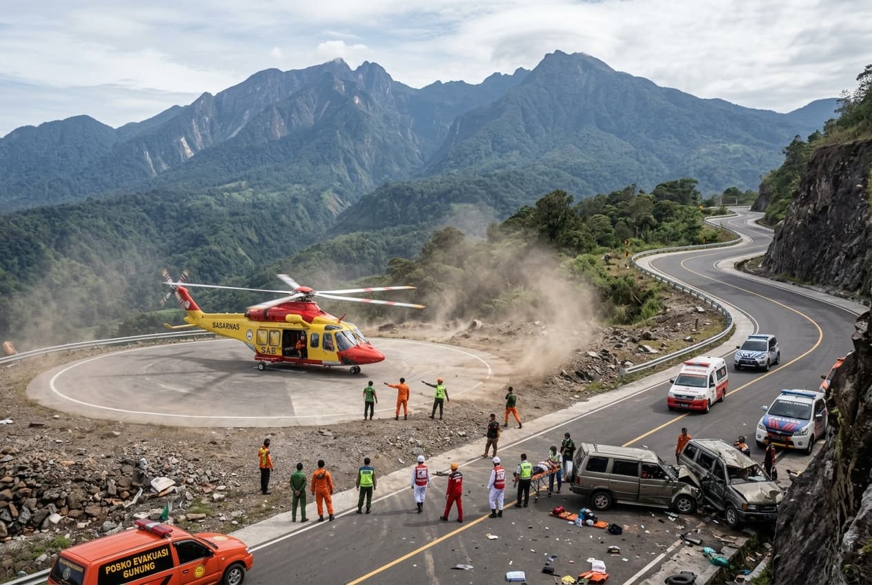 Moroccan Transit Route Fatal Tragedy: Minibus Plunges Off Mountain Highway Leaving Seven Dead Moroccan Transit Route Fatal Tragedy: Minibus Plunges Off Mountain Highway Leaving Seven Dead