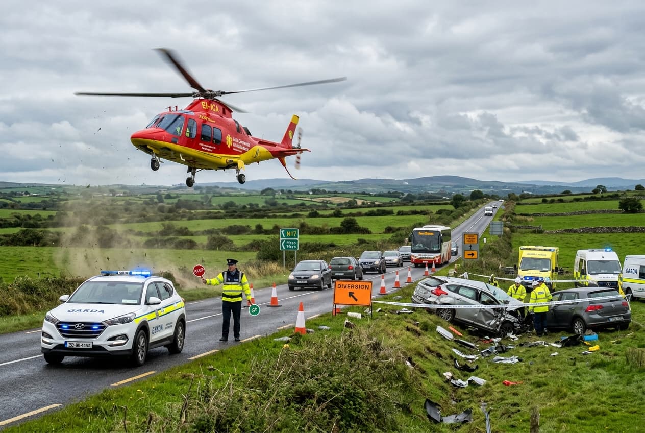 Morning Tragedy on N17: Two-Car Head-On Crash Claims Life in Mayo, Leaves Second Driver Fighting for Life Morning Tragedy on N17: Two-Car Head-On Crash Claims Life in Mayo, Leaves Second Driver Fighting for Life