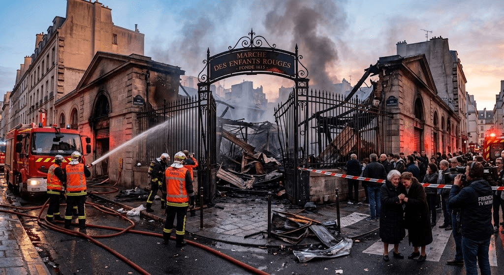 Inferno Claims Piece of Parisian History: 411-Year-Old Marché des Enfants Rouges Destroyed in Early-Morning Blaze Inferno Claims Piece of Parisian History: 411-Year-Old Marché des Enfants Rouges Destroyed in Early-Morning Blaze