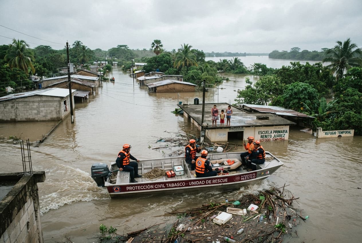 Tabasco River Flooding: Emergency Evacuations Forced And One Drowning Victim Confirmed In Mexico Tabasco River Flooding: Emergency Evacuations Forced And One Drowning Victim Confirmed In Mexico