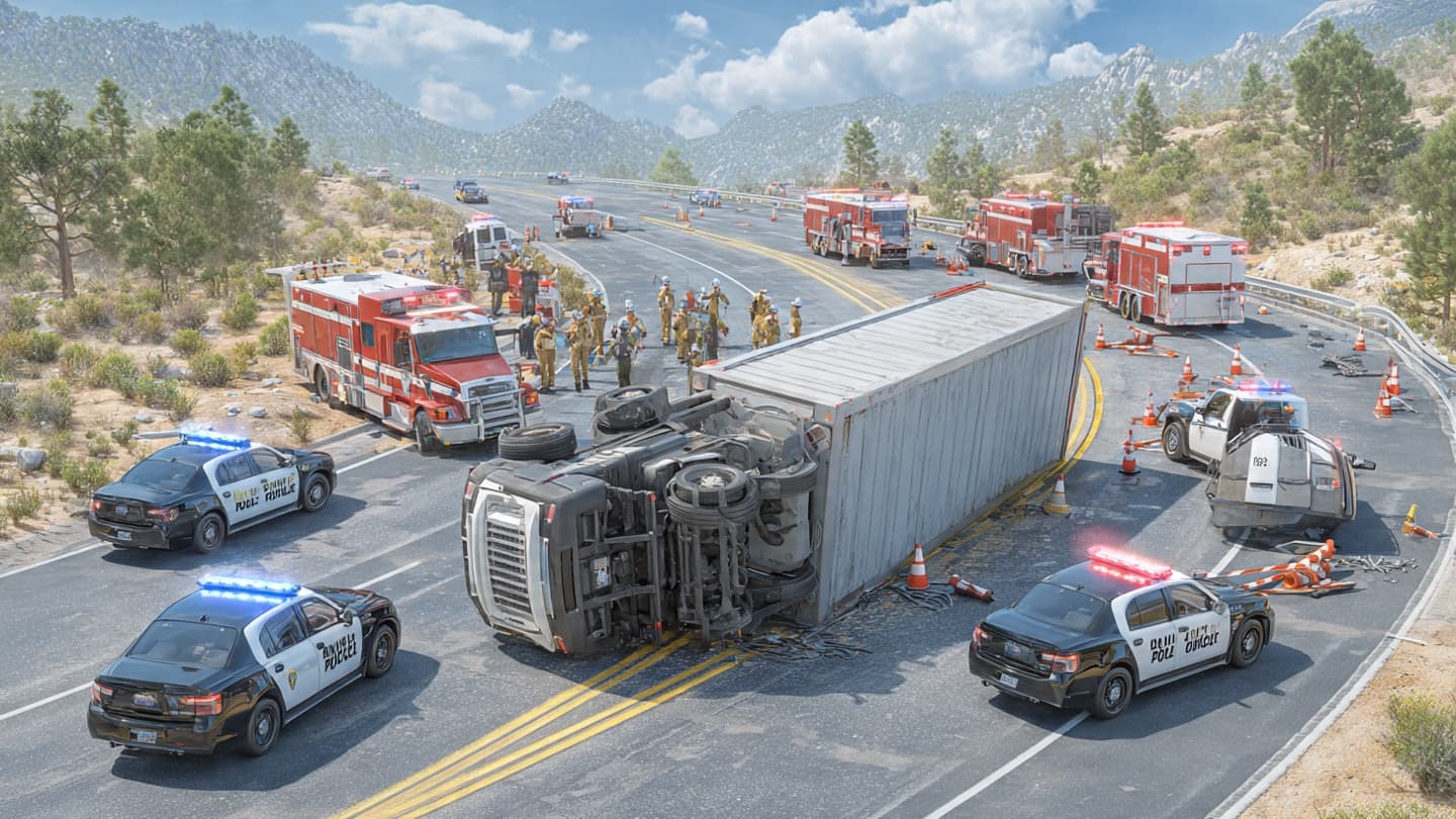 One Overturned Truck Brought a Highway to a Pause One Overturned Truck Brought a Highway to a Pause