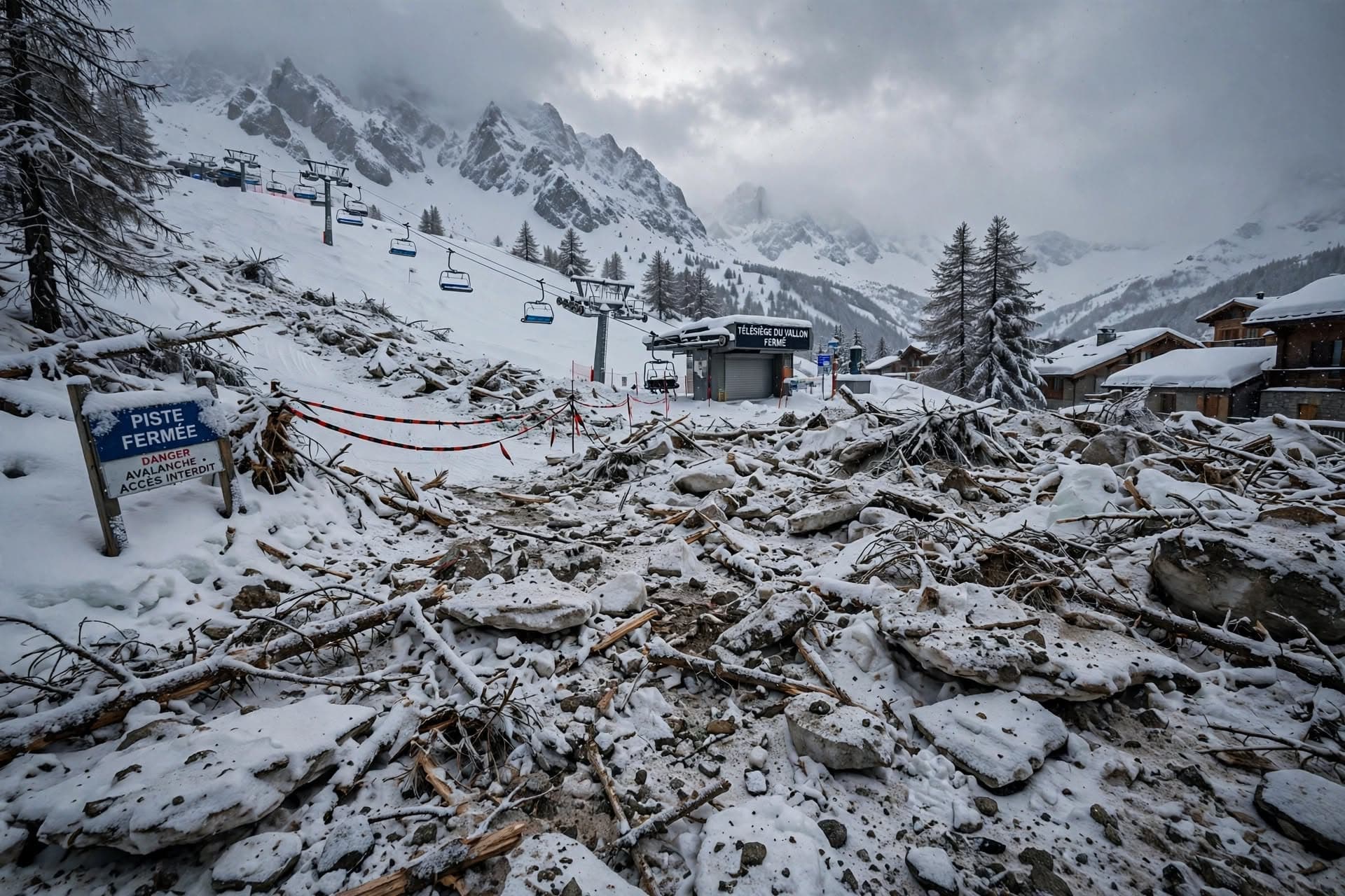 Heavy Snowstorm Triggers Avalanche In French Alps, Burying Trail, Closing Resort Across Savoie Mountain Range Heavy Snowstorm Triggers Avalanche In French Alps, Burying Trail, Closing Resort Across Savoie Mountain Range
