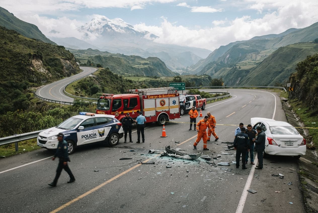Bus Skids Off Asphalt, Ecuador: Chimborazo Province Crash Leaves Four Passengers Dead Bus Skids Off Asphalt, Ecuador: Chimborazo Province Crash Leaves Four Passengers Dead