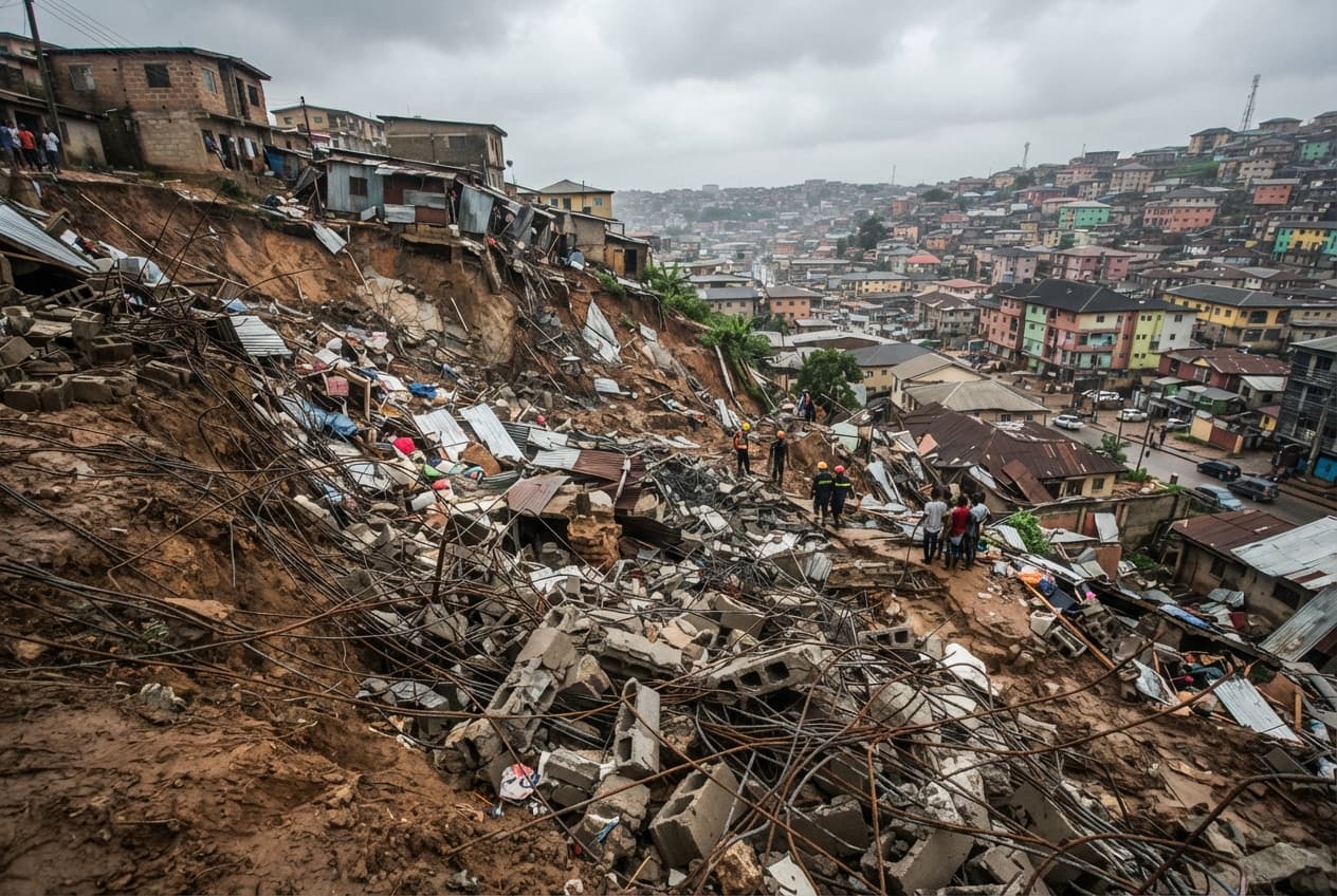 Hospital Structure Collapses: Severe Rain-Induced Landslides Destroy Medical Facility Foundation In Calabar Hospital Structure Collapses: Severe Rain-Induced Landslides Destroy Medical Facility Foundation In Calabar