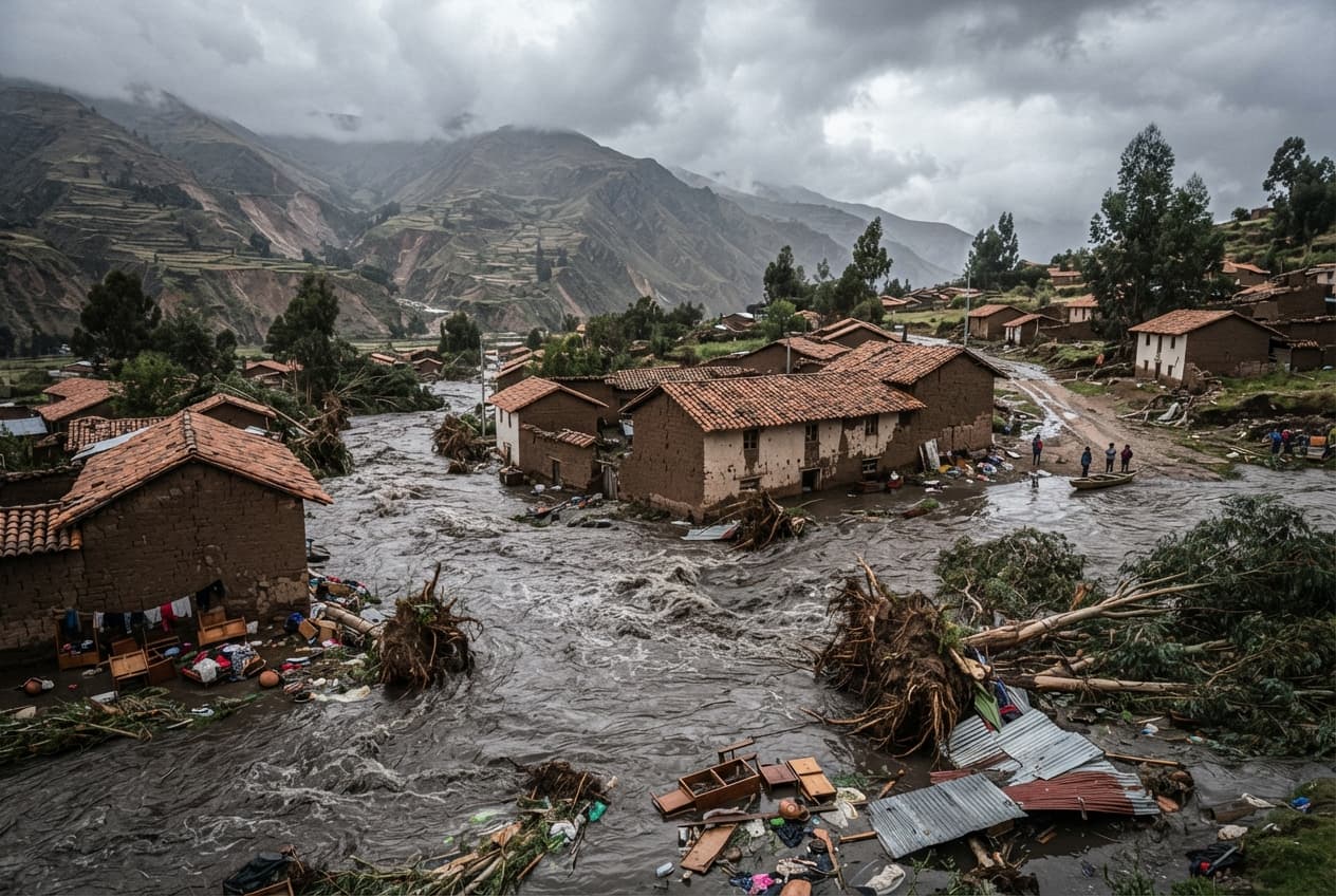 Bolivia Flooding Crisis: Village Homes Swamped In La Paz Department, Leaving Four Drowning Fatalities Bolivia Flooding Crisis: Village Homes Swamped In La Paz Department, Leaving Four Drowning Fatalities