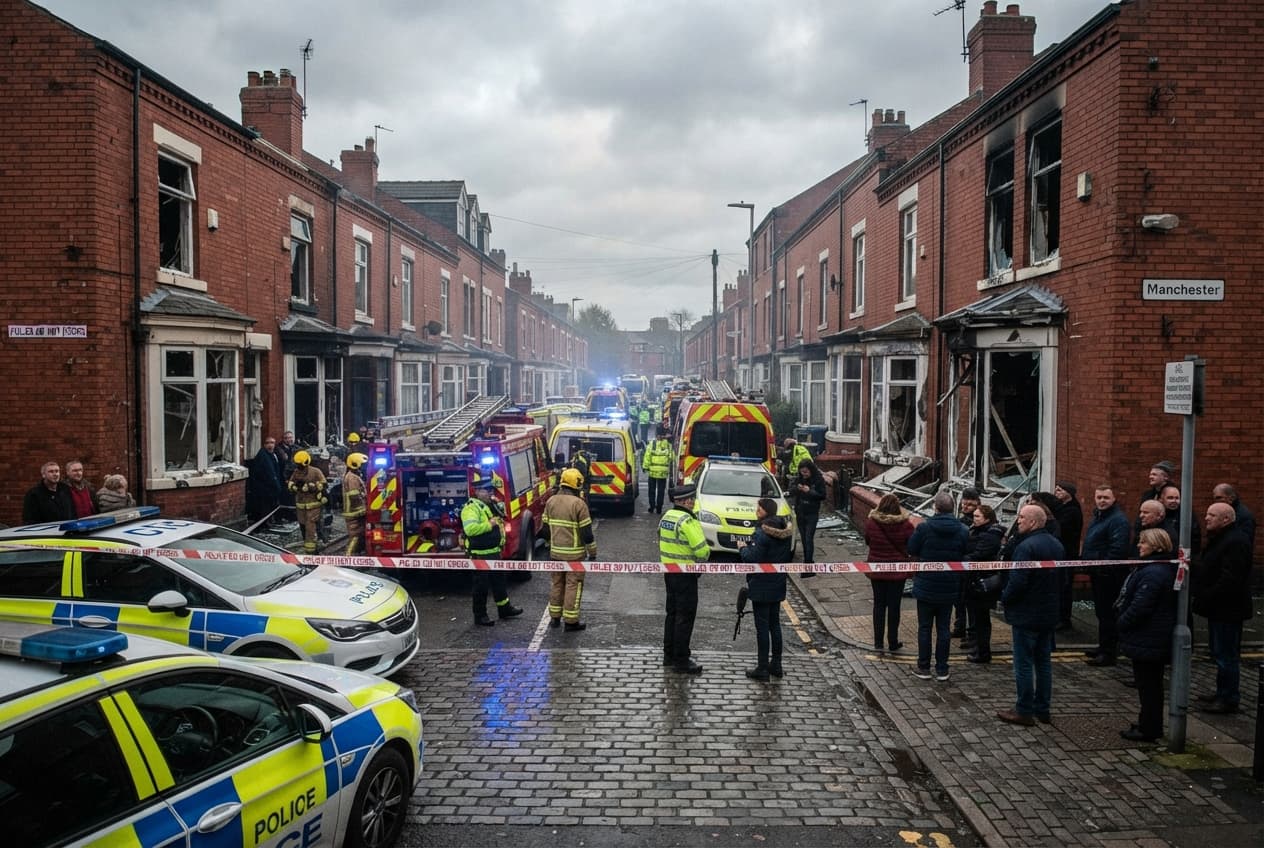 Urban Gas Leak Disaster: Massive Explosion Levels Residential Properties Throughout Greater Manchester Suburbs Urban Gas Leak Disaster: Massive Explosion Levels Residential Properties Throughout Greater Manchester Suburbs