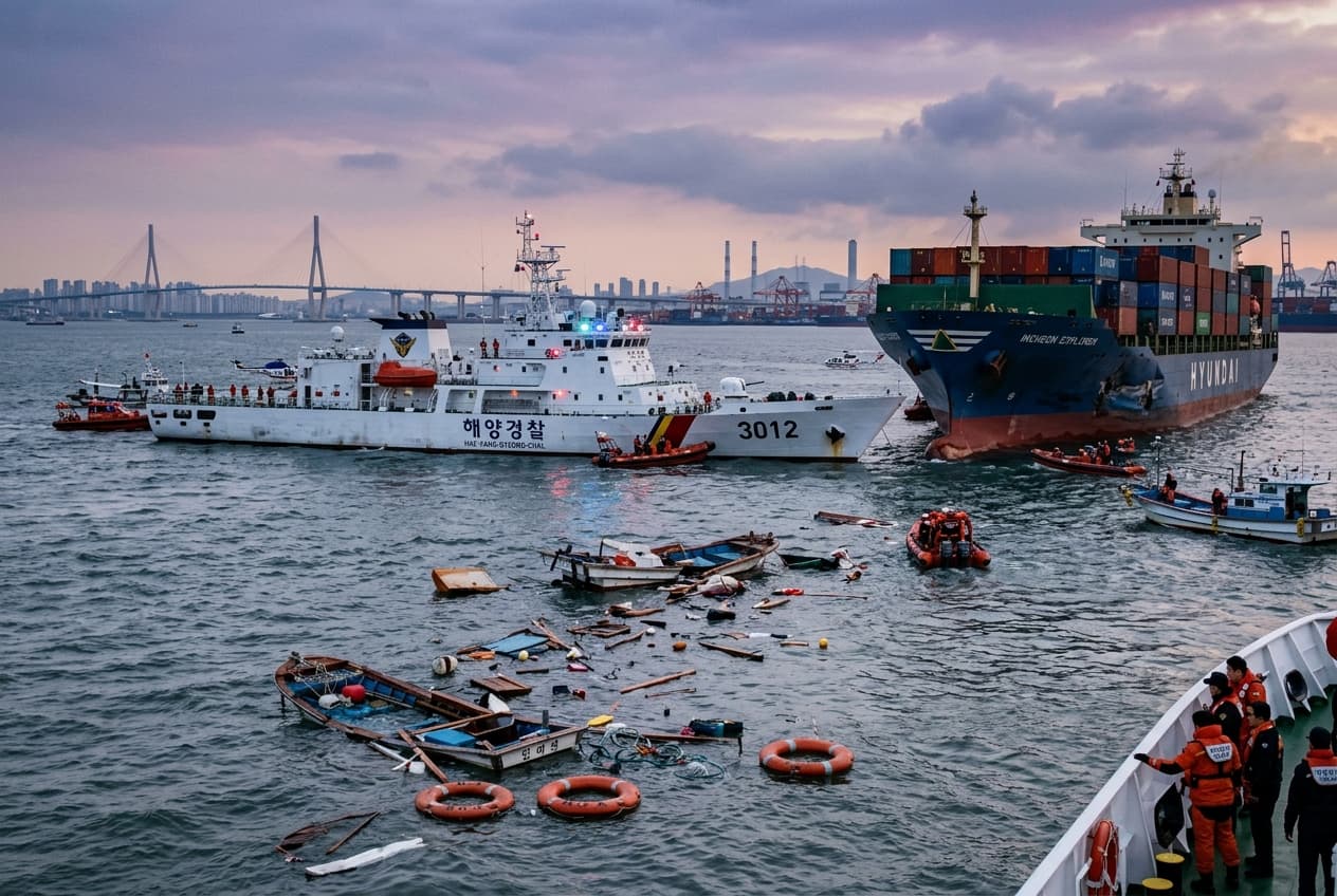 Yellow Sea Collision Between Cargo Ship and Fishing Boat Leaves Two Dead, One Missing Feared Yellow Sea Collision Between Cargo Ship and Fishing Boat Leaves Two Dead, One Missing Feared