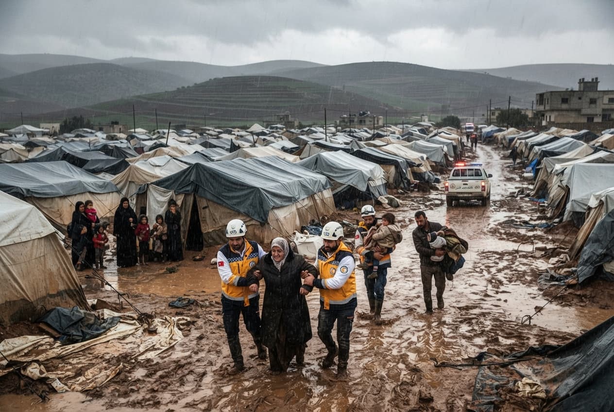 Idlib Camp Tragedy: Torrential Rains Cause Displacement Camp Tent Collapses, Two Child Fatalities Idlib Camp Tragedy: Torrential Rains Cause Displacement Camp Tent Collapses, Two Child Fatalities