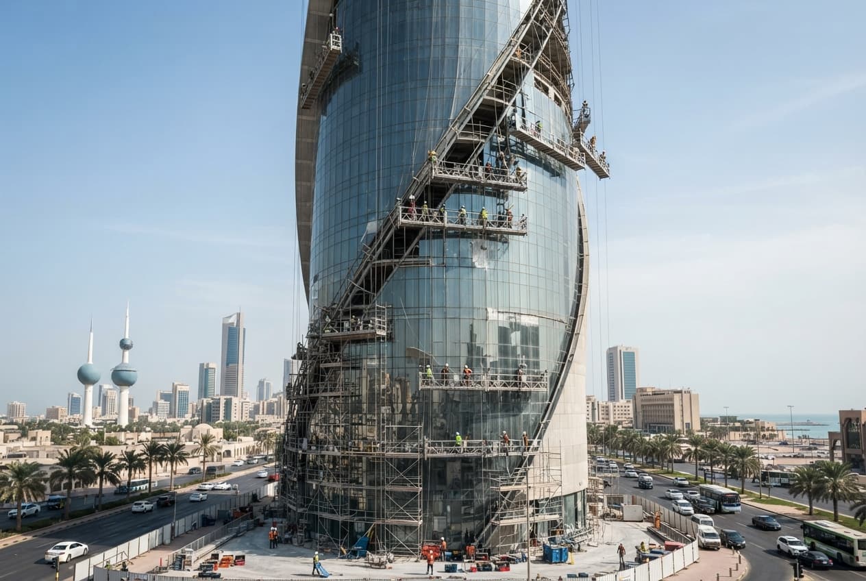 Scaffolding Collapse Kills Two: Construction Workers Fall From High-Rise Structure in Kuwait City Scaffolding Collapse Kills Two: Construction Workers Fall From High-Rise Structure in Kuwait City