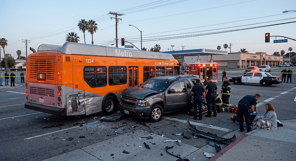 2 Dead as SUV Crashes into Metro Bus in Los Angeles' Chatsworth Neighborhood 2 Dead as SUV Crashes into Metro Bus in Los Angeles' Chatsworth Neighborhood