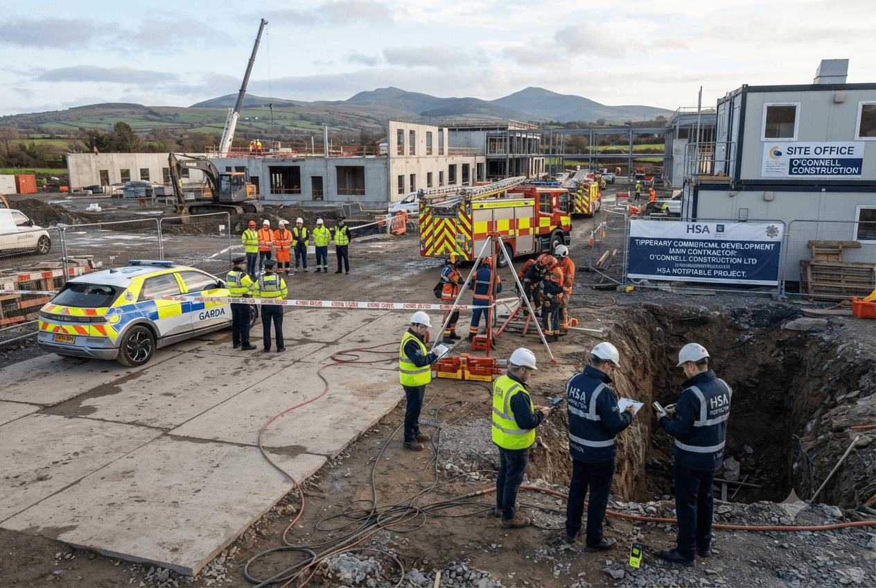 Tipperary Workplace Scaffold Collapse: Construction Site Structural Failure Kills One Worker in Ireland Tipperary Workplace Scaffold Collapse: Construction Site Structural Failure Kills One Worker in Ireland