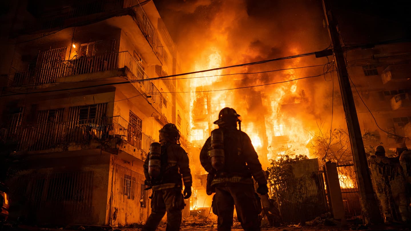 Between Aging Walls and Flashing Sirens, Residents Across Havana Gathered Quietly Beneath Rising Smoke Before Dawn