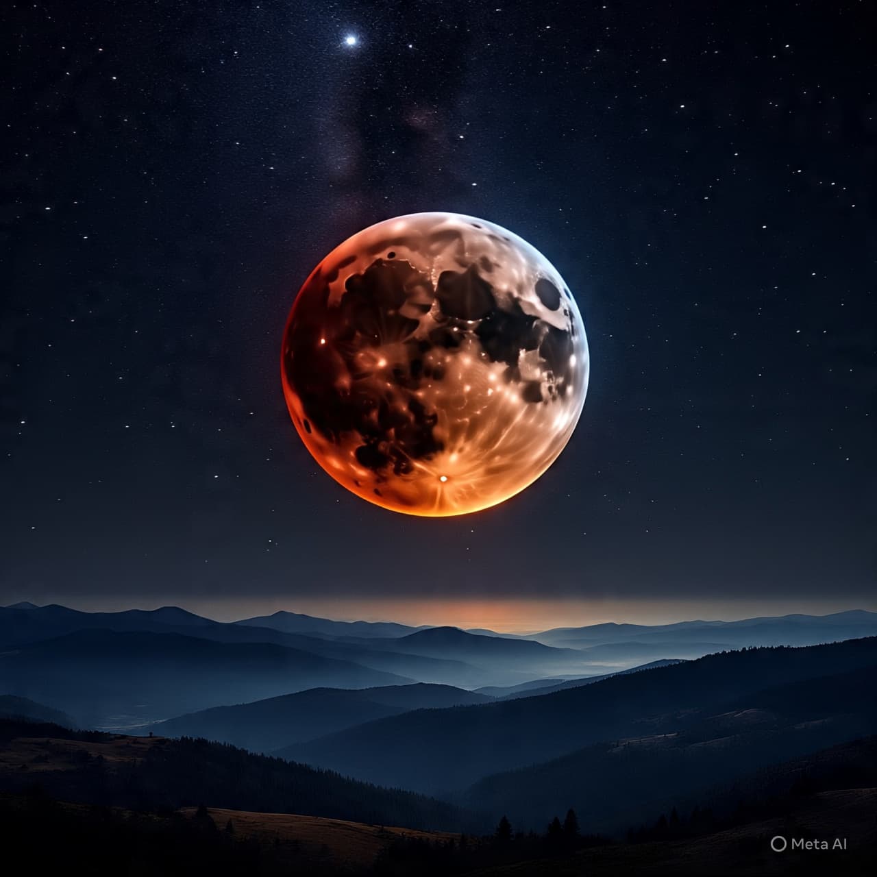 When the Night Wears a Copper Mask, Reflections on the Silent Glow of the Moon When the Night Wears a Copper Mask, Reflections on the Silent Glow of the Moon