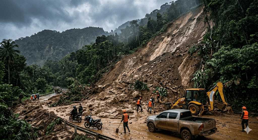Mountain Collapses in Cagayan de Oro: Heavy Rains Trigger Massive Landslide in Tignapoloan