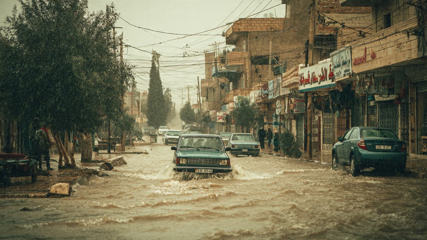 Between Thunderstorms And Overflowing Roads, Emergency Crews Worked Through Northern Jordan’s Dangerous Flooded Communities Yesterday