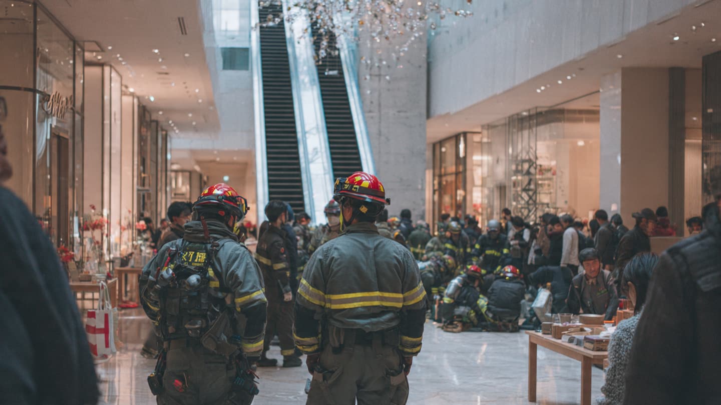Calm Shopping Corridors Turned Suddenly Into Scenes of Confusion