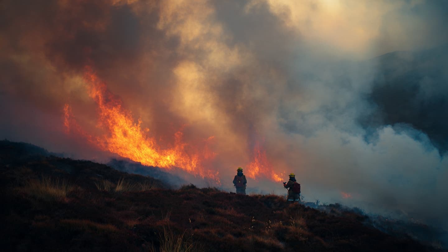 Across Scotland’s Silent Highlands and Burning Moorlands, Firefighters Battle Through Difficult Conditions Tonight Again